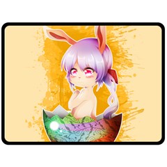 Easter Bunny Furry Double Sided Fleece Blanket (large)  by Catifornia