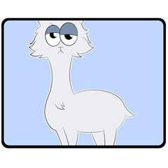 Grumpy Persian Cat Llama Double Sided Fleece Blanket (medium)  by Catifornia