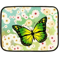 Green Butterfly Fleece Blanket (mini) by linceazul