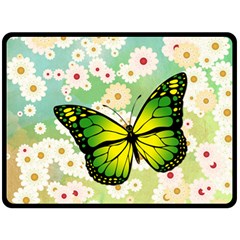 Green Butterfly Double Sided Fleece Blanket (large)  by linceazul