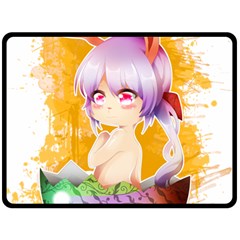 Easter Bunny Girl Double Sided Fleece Blanket (large)  by Catifornia