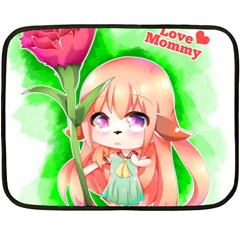 Happy Mother s Day Furry Girl Double Sided Fleece Blanket (mini)  by Catifornia