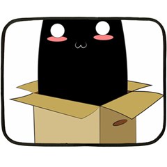 Black Cat In A Box Fleece Blanket (mini) by Catifornia