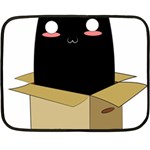 Black Cat in a Box Double Sided Fleece Blanket (Mini)  35 x27  Blanket Back