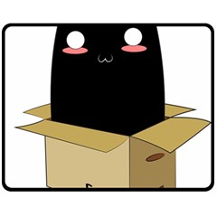 Black Cat In A Box Double Sided Fleece Blanket (medium)  by Catifornia