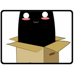 Black Cat In A Box Double Sided Fleece Blanket (large)  by Catifornia