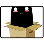 Black Cat in a Box Double Sided Fleece Blanket (Large)  80 x60  Blanket Front