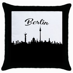 Berlin Throw Pillow Case (black) by Valentinaart