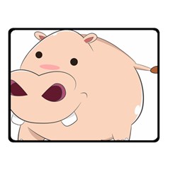 Happy Cartoon Baby Hippo Fleece Blanket (small) by Catifornia