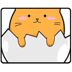 Yellow Cat Egg Fleece Blanket (medium)  by Catifornia
