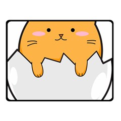 Yellow Cat Egg Double Sided Fleece Blanket (small)  by Catifornia