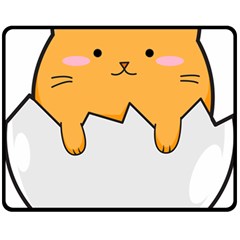 Yellow Cat Egg Double Sided Fleece Blanket (medium)  by Catifornia