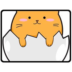 Yellow Cat Egg Double Sided Fleece Blanket (large)  by Catifornia