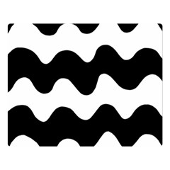Lokki Cotton White Black Waves Double Sided Flano Blanket (large)  by Mariart
