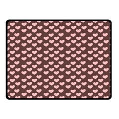 Chocolate Pink Hearts Gift Wrap Double Sided Fleece Blanket (small)  by Mariart