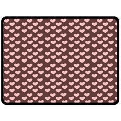 Chocolate Pink Hearts Gift Wrap Double Sided Fleece Blanket (large)  by Mariart