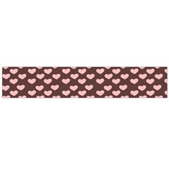 Chocolate Pink Hearts Gift Wrap Flano Scarf (large)