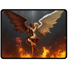 Angels Wings Curious Hell Heaven Double Sided Fleece Blanket (large)  by BangZart
