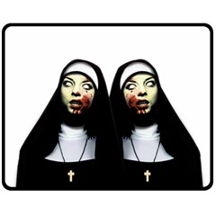 Horror Nuns Fleece Blanket (medium)  by Valentinaart