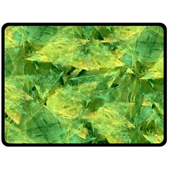 Green Springtime Leafs Double Sided Fleece Blanket (large)  by designworld65