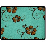 Chocolate Background Floral Pattern Double Sided Fleece Blanket (Large)  80 x60  Blanket Back
