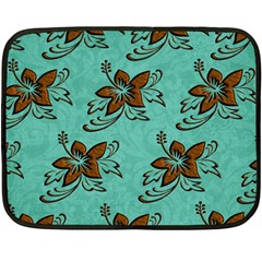 Chocolate Background Floral Pattern Fleece Blanket (mini) by Nexatart