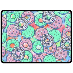 Donuts Pattern Double Sided Fleece Blanket (large)  by ValentinaDesign