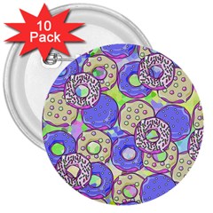 Donuts Pattern 3  Buttons (10 Pack) 