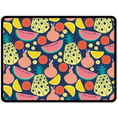 Fruit Pineapple Watermelon Orange Tomato Fruits Double Sided Fleece Blanket (large)  by Mariart