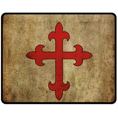 Crusader Cross Double Sided Fleece Blanket (medium)  by Valentinaart