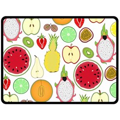 Mango Fruit Pieces Watermelon Dragon Passion Fruit Apple Strawberry Pineapple Melon Double Sided Fleece Blanket (large)  by Mariart