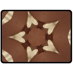 Chocolate Brown Kaleidoscope Design Star Double Sided Fleece Blanket (large)  by yoursparklingshop