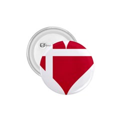 Heart Love Flag Denmark Red Cross 1 75  Buttons