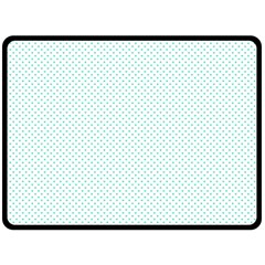 Tiffany Aqua Blue Candy Polkadot Hearts On White Fleece Blanket (large)  by PodArtist