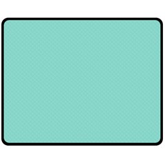Tiffany Aqua Blue Puffy Quilted Pattern Double Sided Fleece Blanket (medium)  by PodArtist