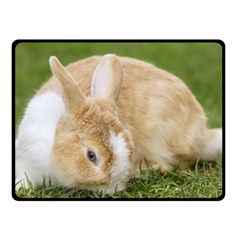 Beautiful Blue Eyed Bunny On Green Grass Fleece Blanket (small)