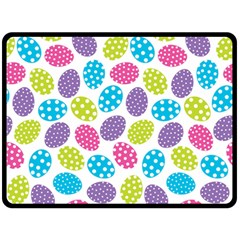 Polka Dot Easter Eggs Double Sided Fleece Blanket (large)  by allthingseveryone