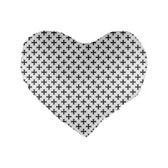 Black Cross Standard 16  Premium Flano Heart Shape Cushions
