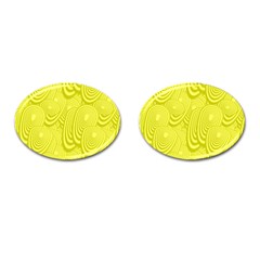 Yellow Oval Ellipse Egg Elliptical Cufflinks (oval)