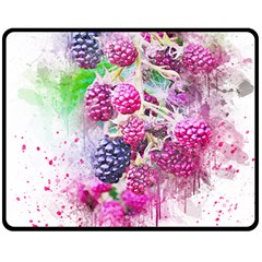 Blackberry Fruit Art Abstract Fleece Blanket (medium)  by Celenk
