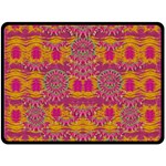 Fern Landscape In Harmony With Bleeding Hearts Fantasy Art Double Sided Fleece Blanket (Large)  80 x60  Blanket Front