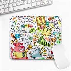 Doodle New Year Party Celebration Large Mousepads by Celenk