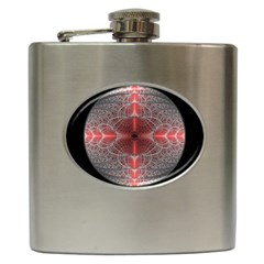 Fractal Diamond Circle Pattern Hip Flask (6 Oz)