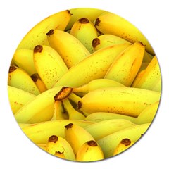Yellow Banana Fruit Vegetarian Natural Magnet 5  (round) by Celenk