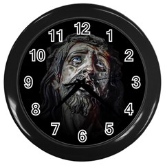 Jesuschrist Face Dark Poster Wall Clocks (black)