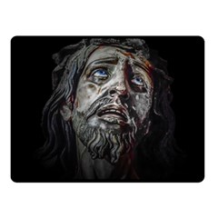 Jesuschrist Face Dark Poster Fleece Blanket (small) by dflcprints