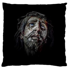 Jesuschrist Face Dark Poster Large Flano Cushion Case (one Side)