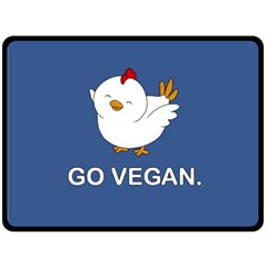 Go Vegan - Cute Chick  Double Sided Fleece Blanket (large)  by Valentinaart