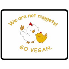 Go Vegan - Cute Chick  Double Sided Fleece Blanket (large)  by Valentinaart