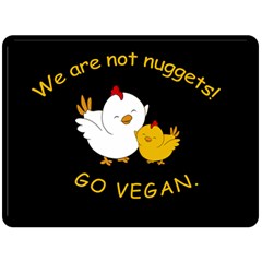 Go Vegan - Cute Chick  Double Sided Fleece Blanket (large)  by Valentinaart